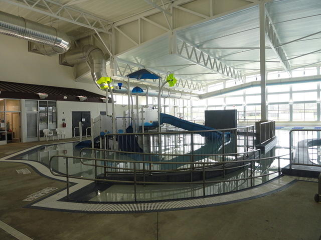 Part of the indoor waterpark.